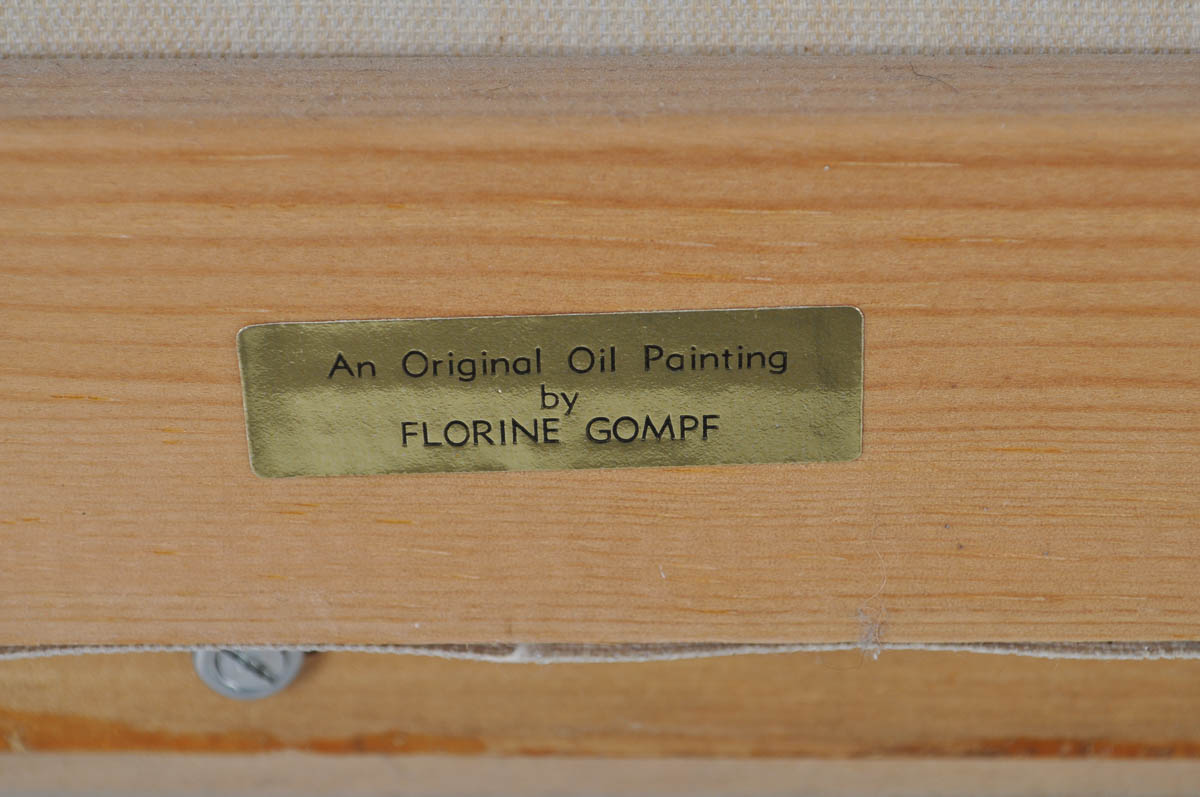 Florine Gompf Signed Oil Painting of Floral Still Life