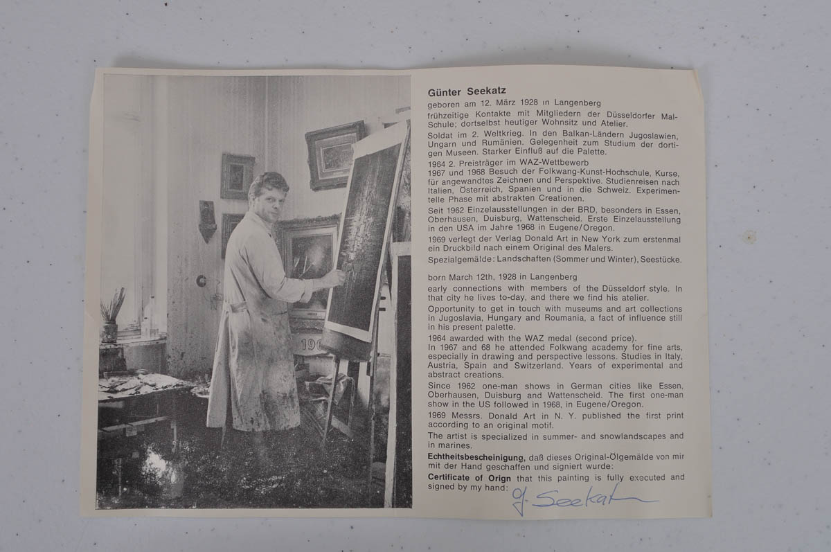 Günter Seekatz Signed Oil Painting of Street Vendors