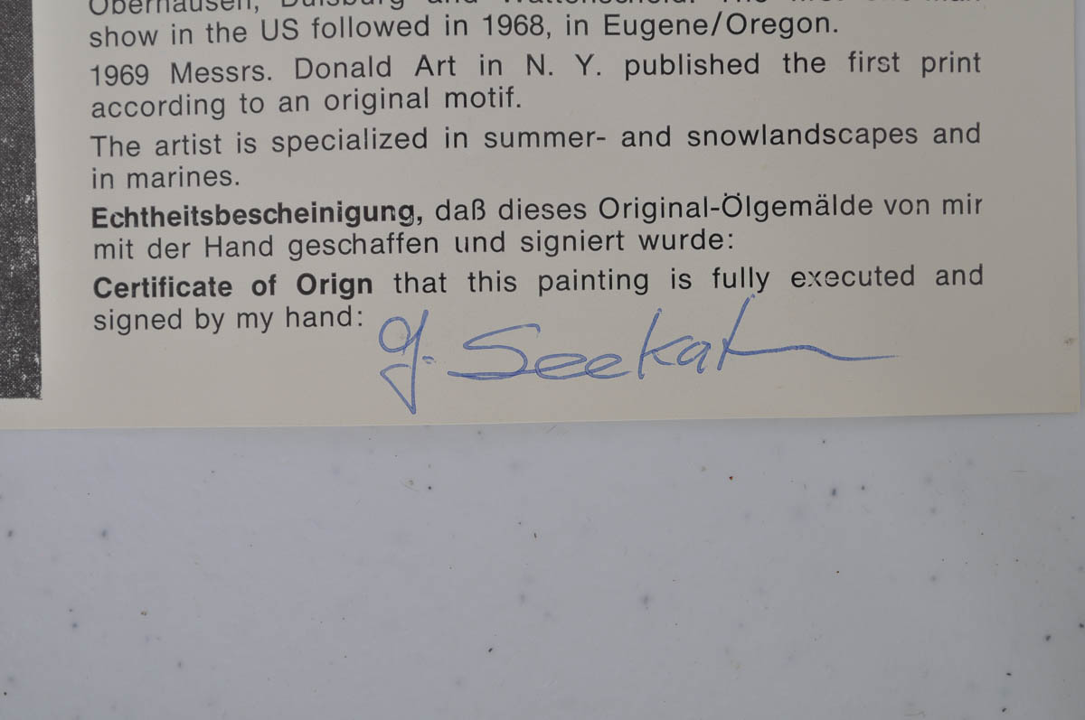 Günter Seekatz Signed Oil Painting of Street Vendors