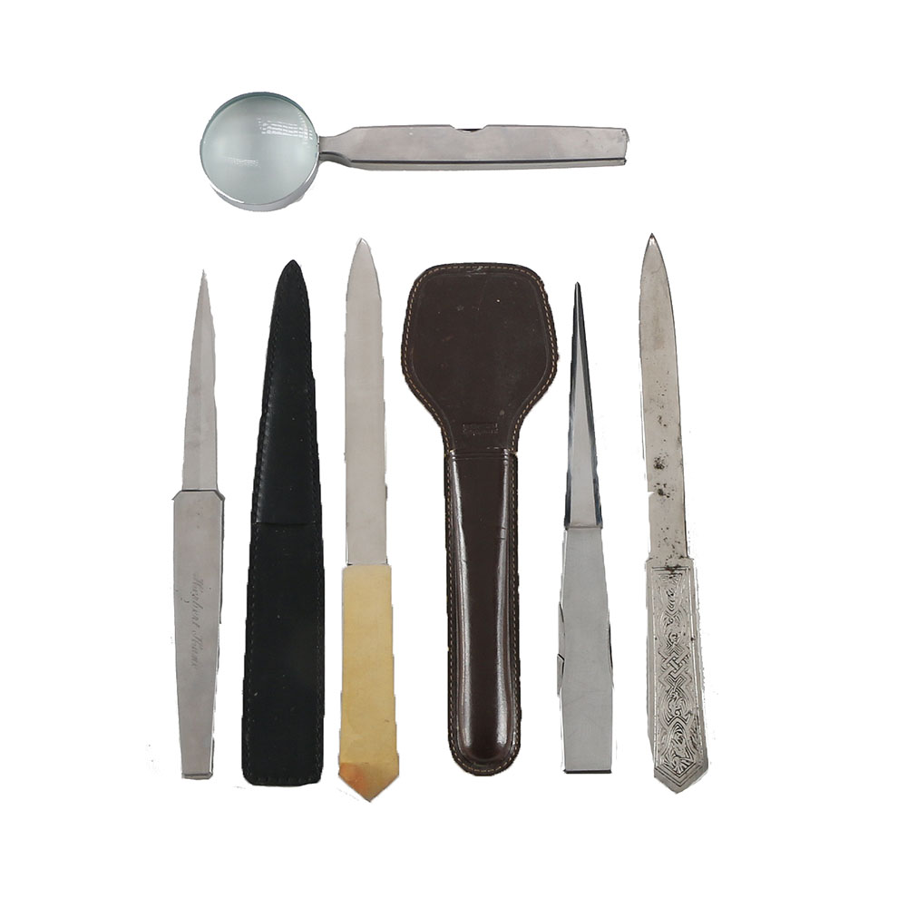 Vintage Letter Openers And Magnifying Glass