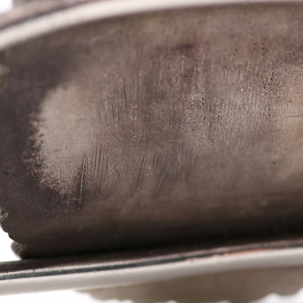 Mid Century Sterling and Turquoise Zuni Petit Point Cuff Bracelet