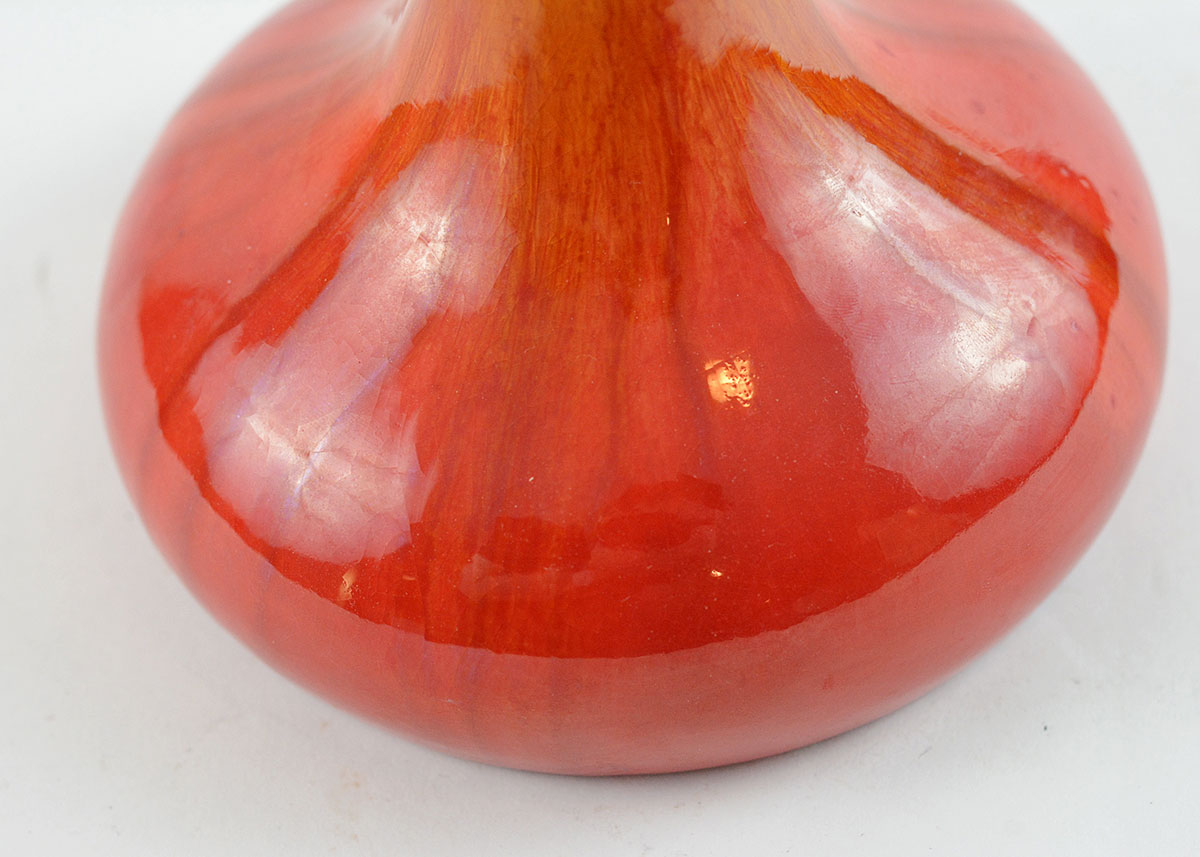 Vibrant Red, Orange, and Gold Gradient Pottery Vase