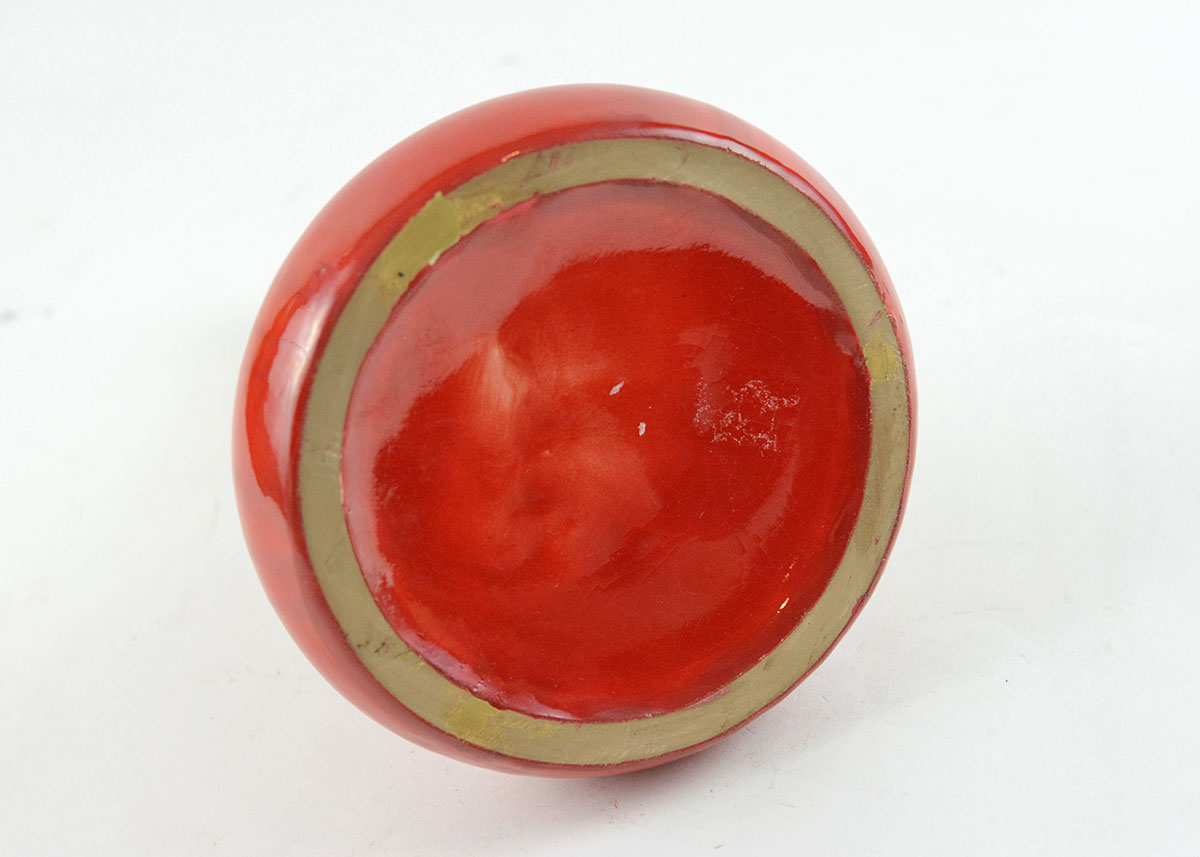 Vibrant Red, Orange, and Gold Gradient Pottery Vase