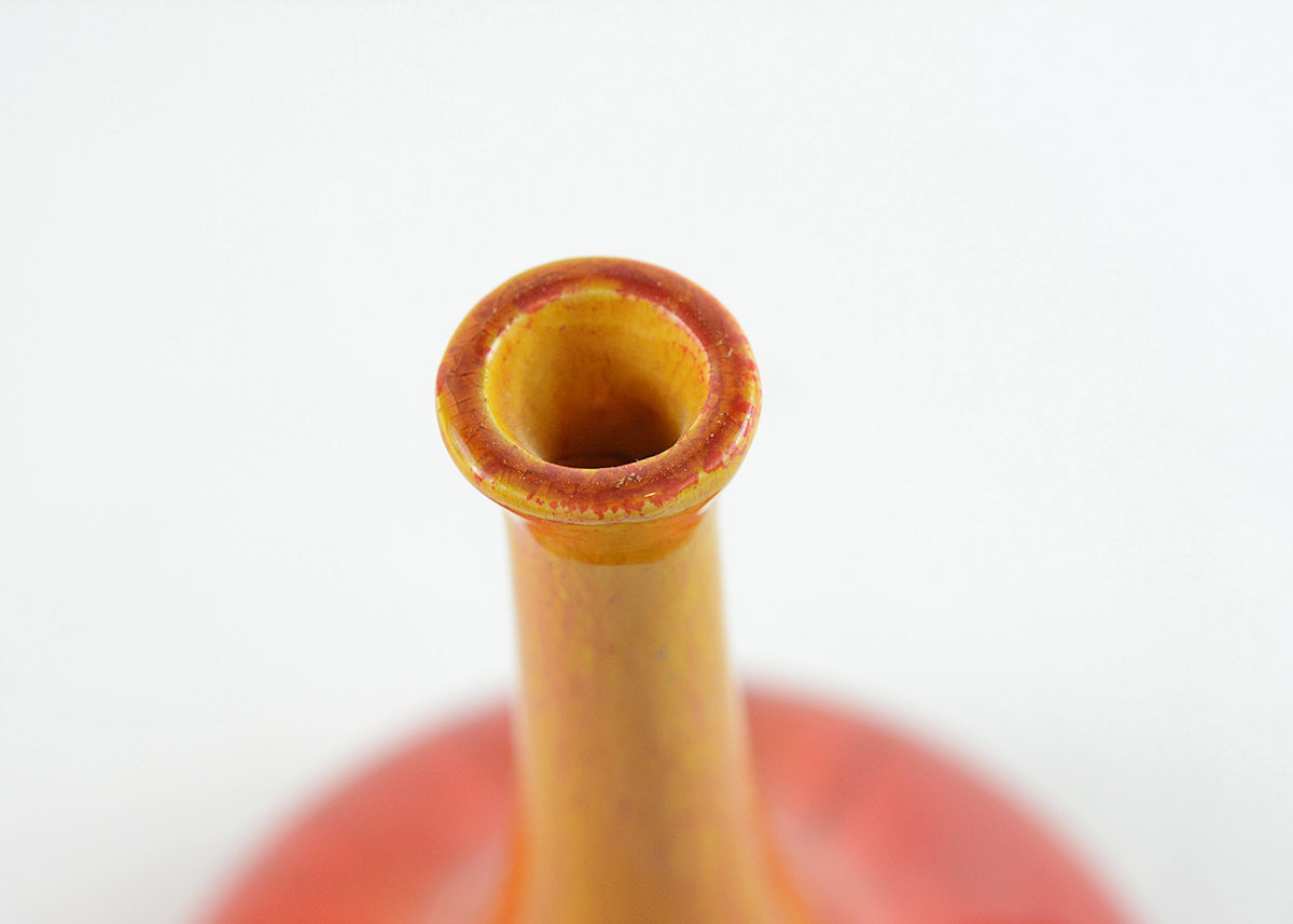 Vibrant Red, Orange, and Gold Gradient Pottery Vase