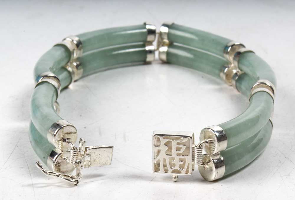 Sterling Silver and Jade Bracelets