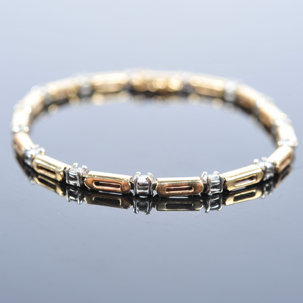 10K Yellow Gold 0.60 CTW Diamond Bracelet