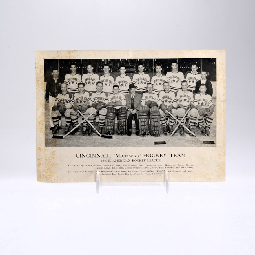 1949-1950 Cincinnati Mohawks :First Year" Team Photo