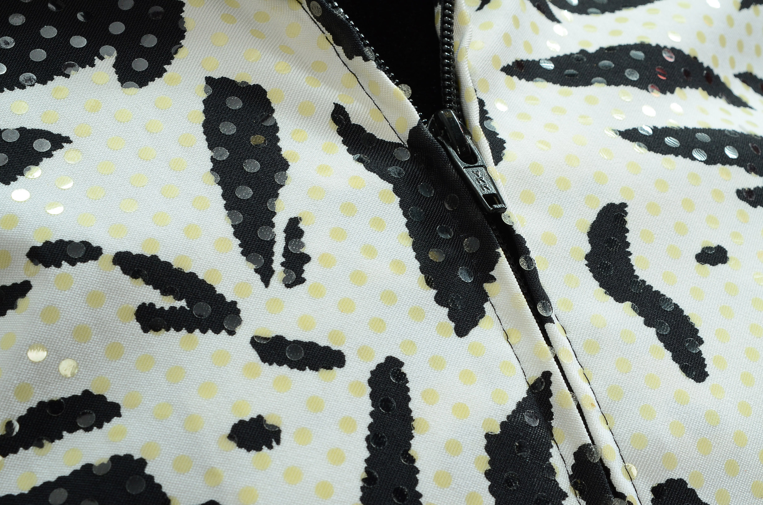 Kami Kam-Mesmerize Black and White Zebra Print Ensemble with Reflective Polka Dots