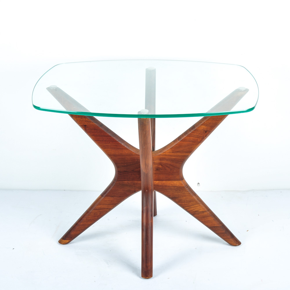 Adrian Pearsall Style Glass Top Side Table