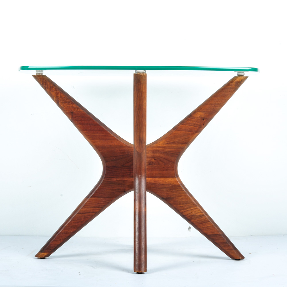 Adrian Pearsall Style Glass Top Side Table