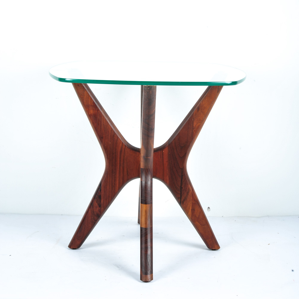 Adrian Pearsall Style Glass Top Side Table