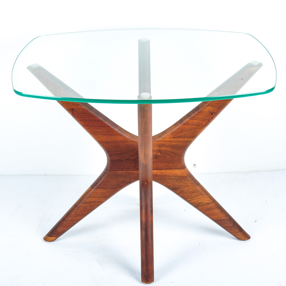 Adrian Pearsall Style Glass Top Side Table