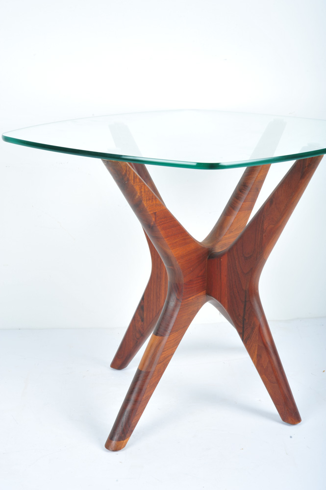 Adrian Pearsall Style Glass Top Side Table