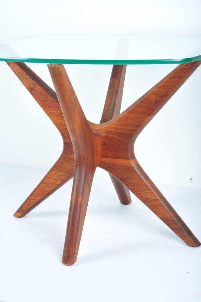 Adrian Pearsall Style Glass Top Side Table
