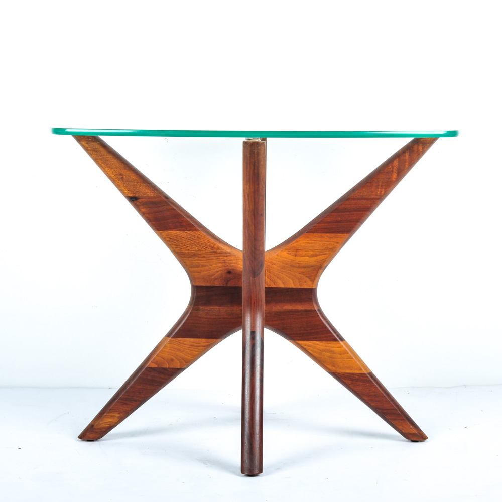 Adrian Pearsall Style Glass Top Side Table