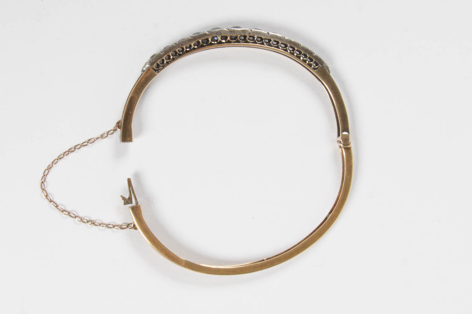 Sapphire and Diamond Hinged Bracelet