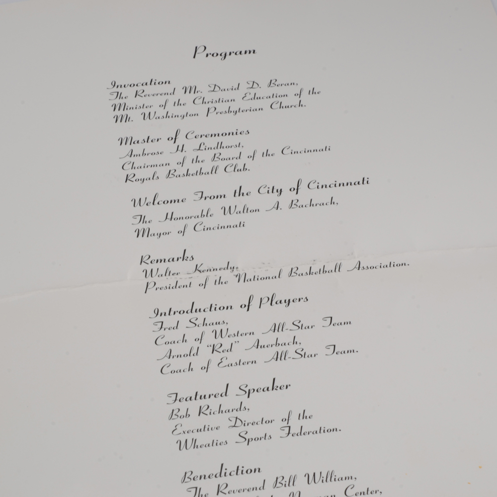 Rare 1966 NBA All Star Game Luncheon Program, Ticket, And More