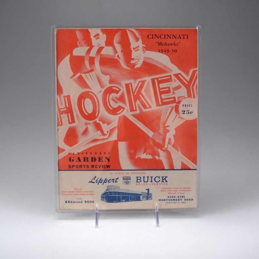 1949-1950 Cincinnati Mohawks "First Year" Hockey Program