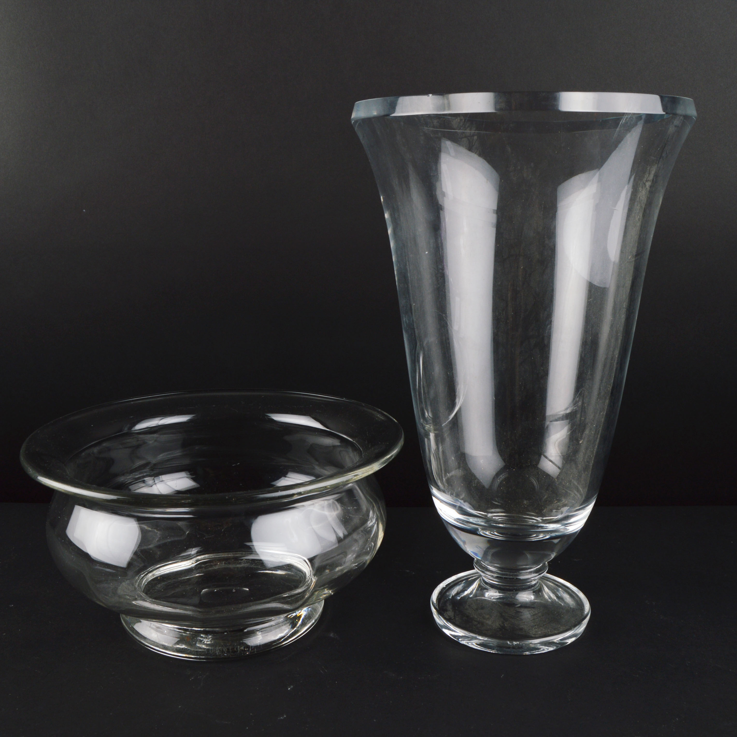 Modern Glass Vase and Bowl