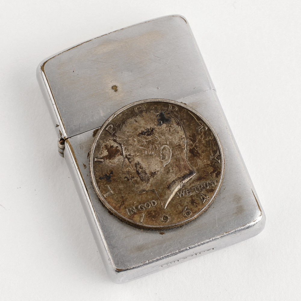 1964 John F. Kennedy Half Dollar Adorned Zippo Lighter