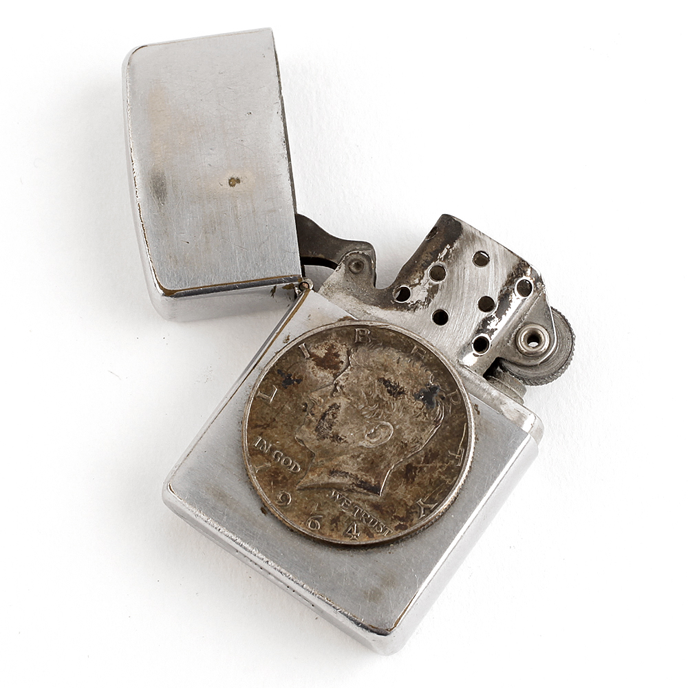 1964 John F. Kennedy Half Dollar Adorned Zippo Lighter