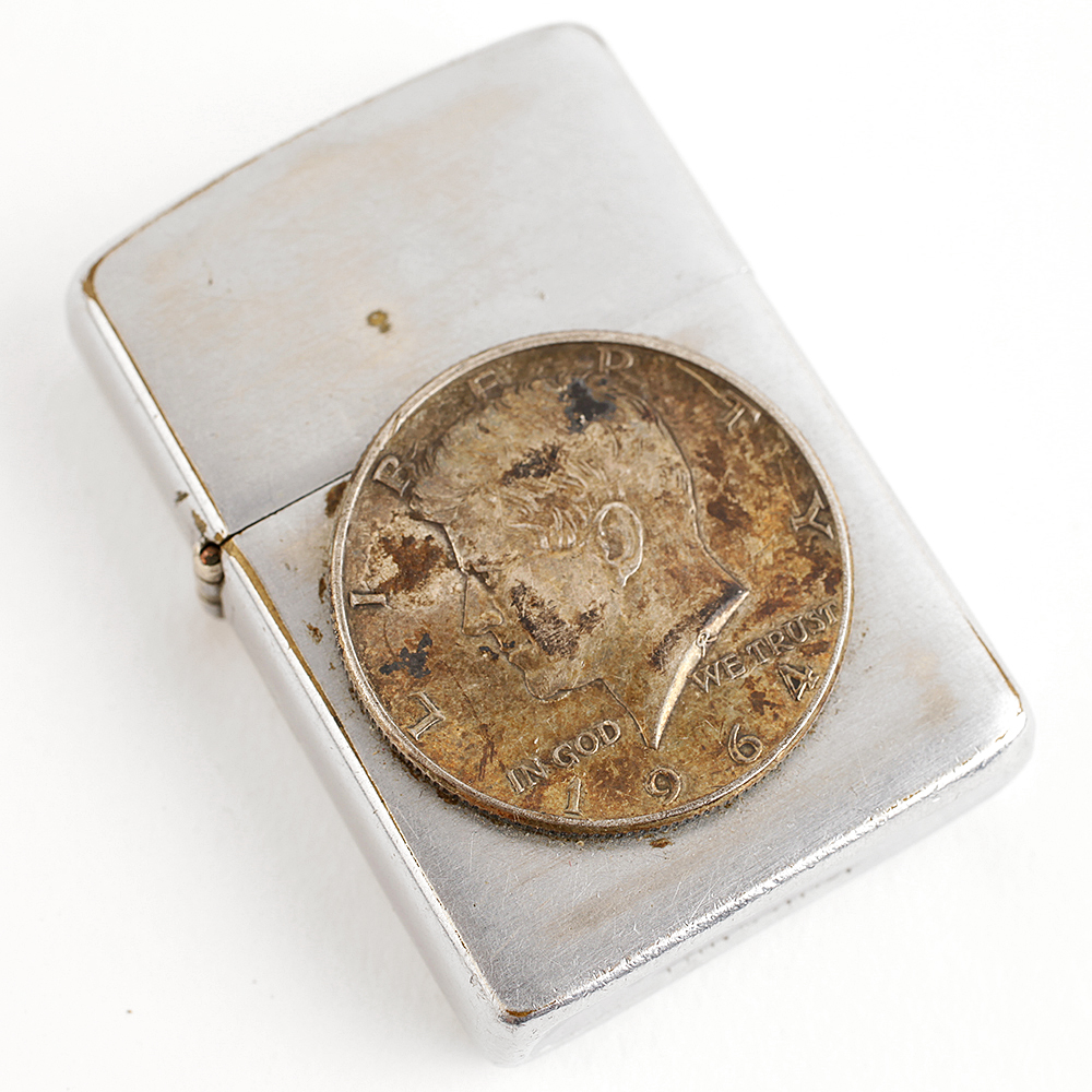1964 John F. Kennedy Half Dollar Adorned Zippo Lighter