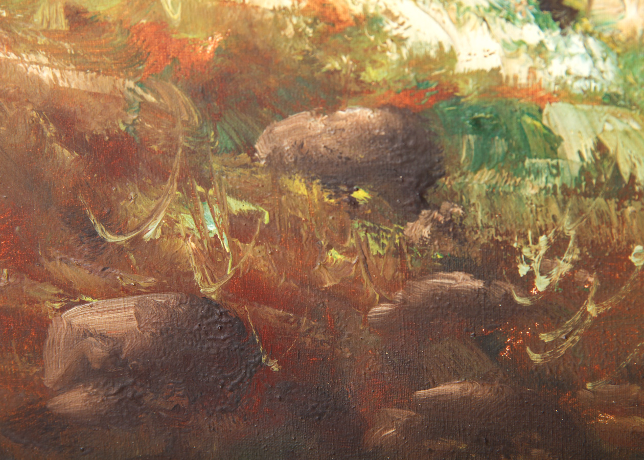 Original Carlo Mancini Italian Countryside Landscape Oil Painting