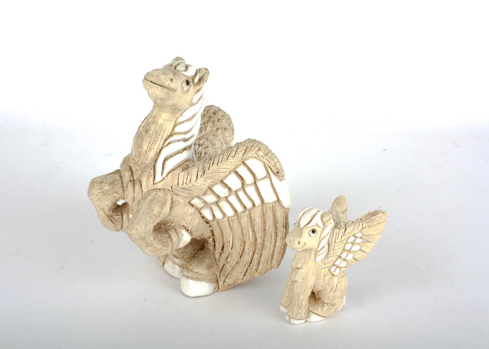 Artesania Rinconada Pottery Animal Figurines with Glazed Details