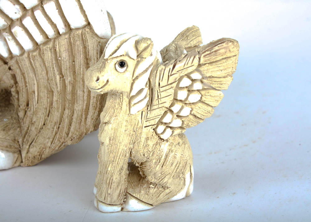 Artesania Rinconada Pottery Animal Figurines with Glazed Details