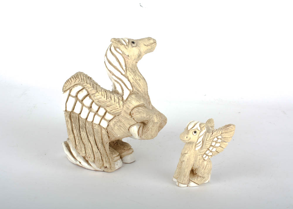 Artesania Rinconada Pottery Animal Figurines with Glazed Details