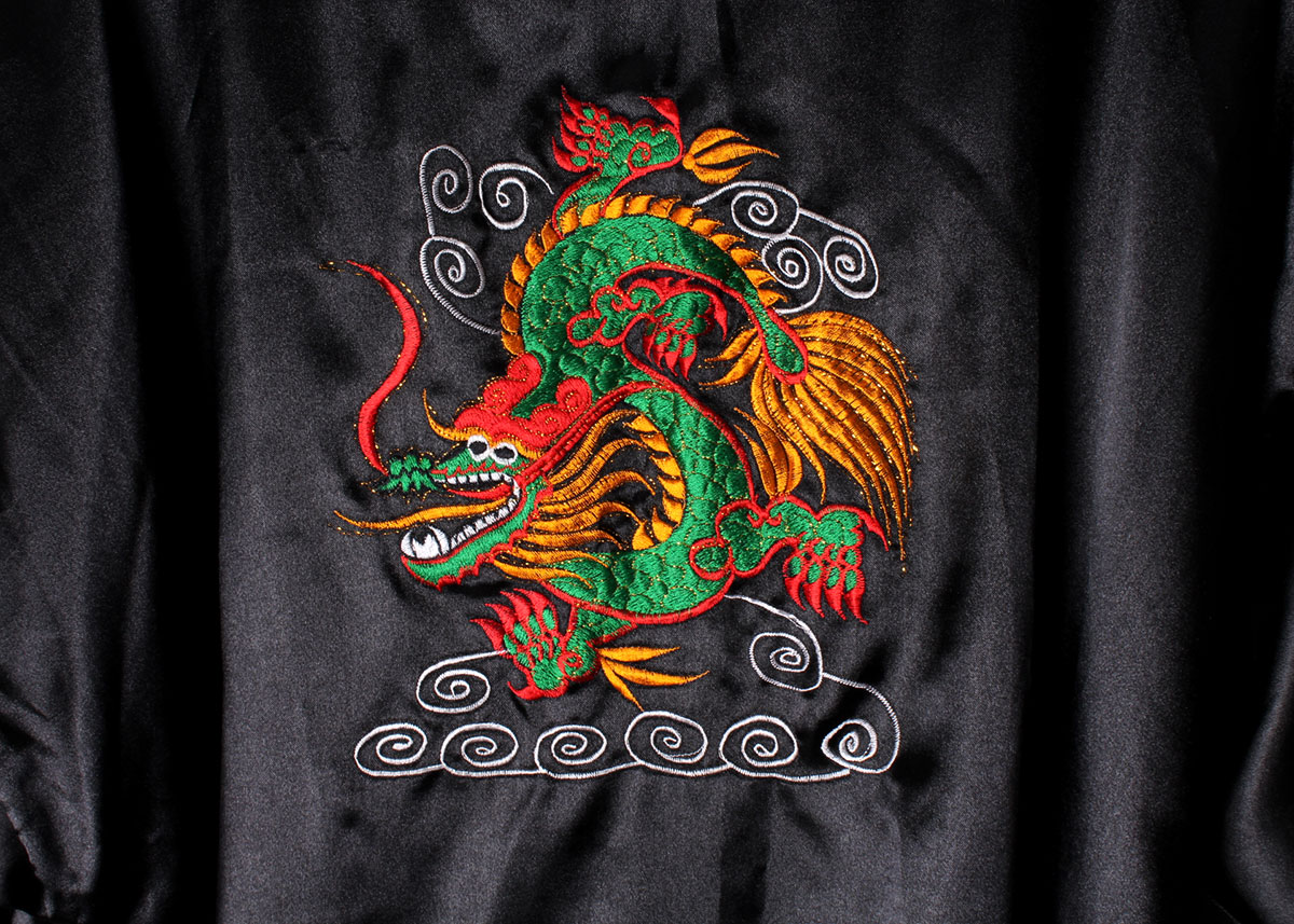 Reversible Silk Chinese Inspired Robe by Roses