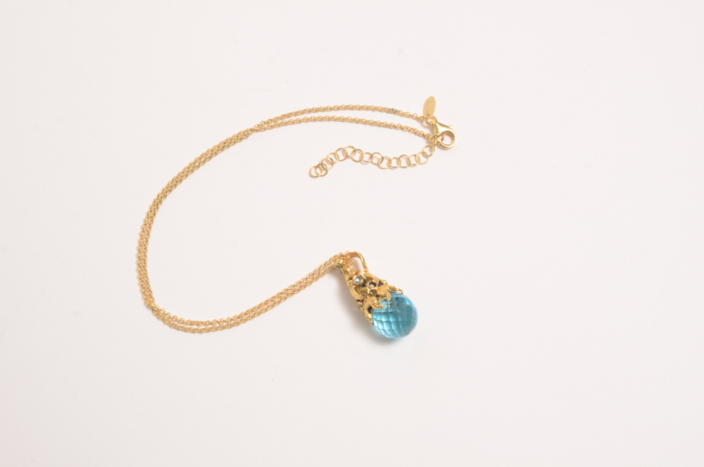 Gold Plated Bee Ring and Italian Dyadema Necklace