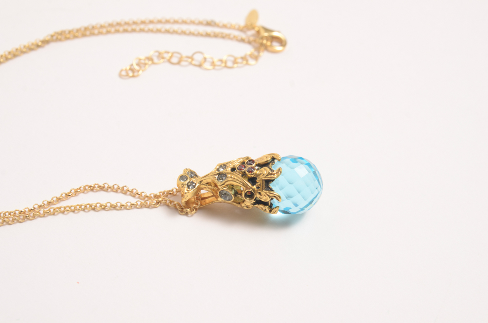 Gold Plated Bee Ring and Italian Dyadema Necklace