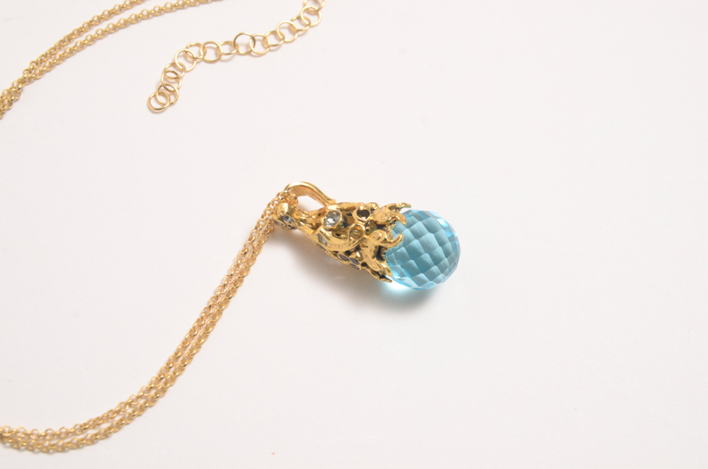 Gold Plated Bee Ring and Italian Dyadema Necklace