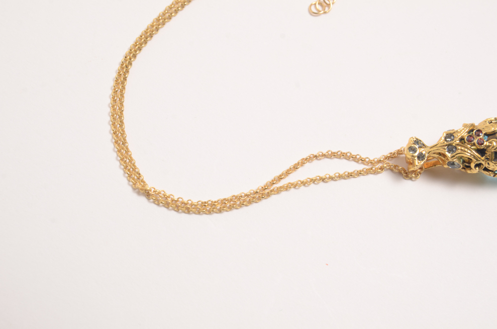 Gold Plated Bee Ring and Italian Dyadema Necklace