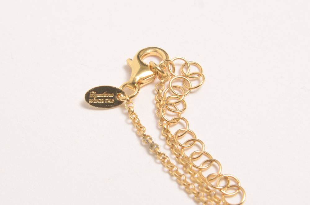 Gold Plated Bee Ring and Italian Dyadema Necklace