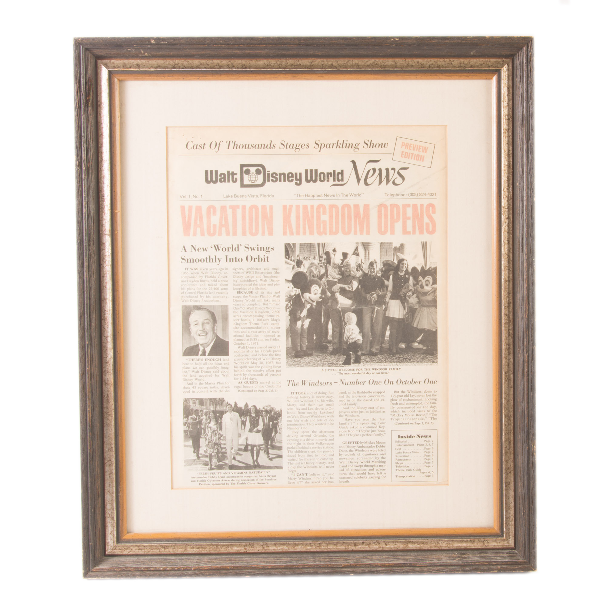 "Walt Disney World News" Framed Newspaper