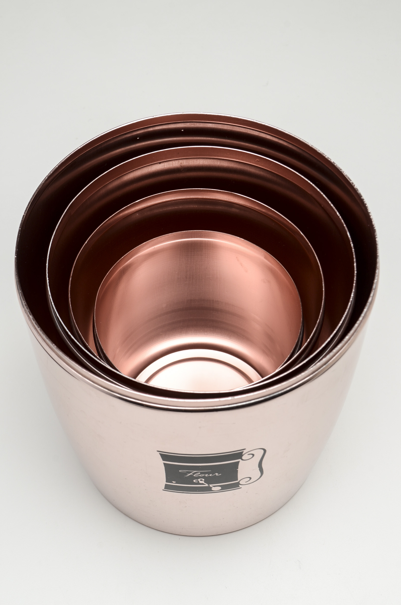 Vintage West Bend Aluminum Four-Piece Nesting Kitchen Canisters