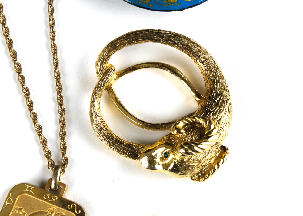 Gold Tone World Themed Jewelry