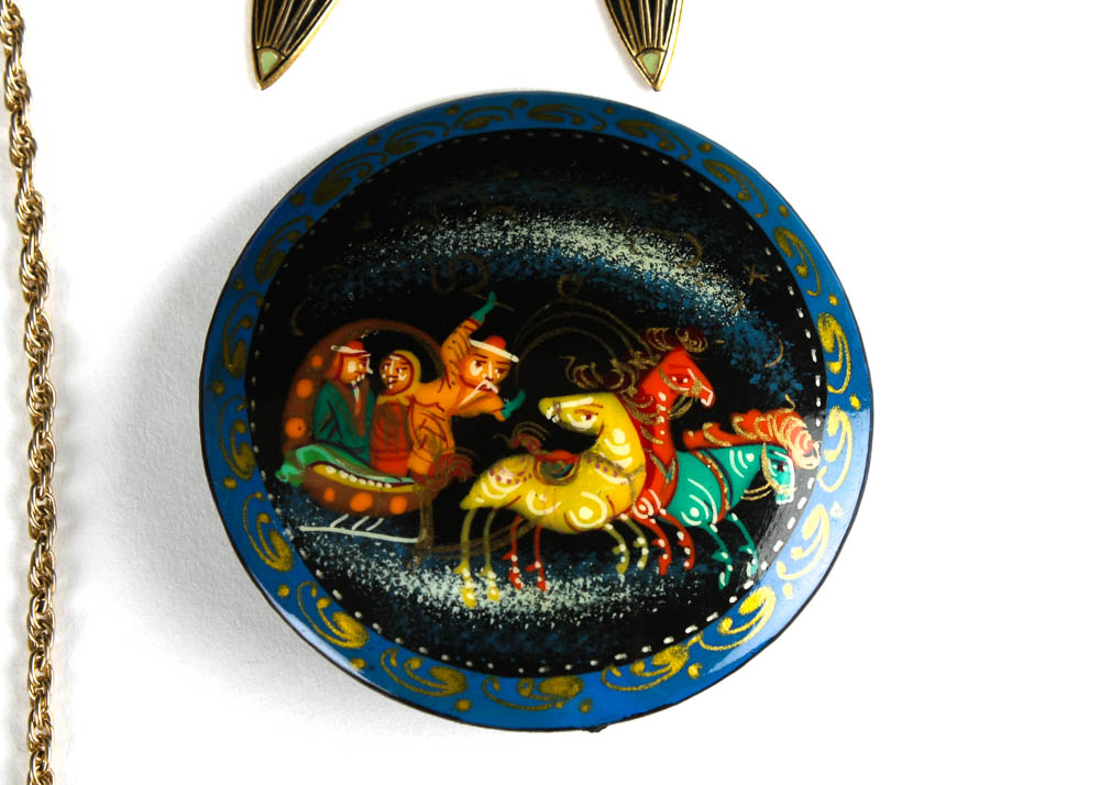 Gold Tone World Themed Jewelry