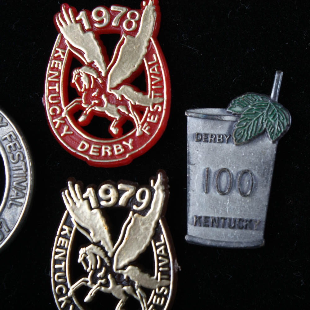 Vintage Metal and Plastic Kentucky Derby Pegasus Pins