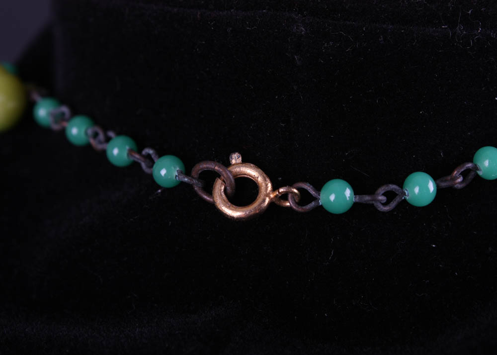 Vintage Glass Fruit Necklace and Earrings Set