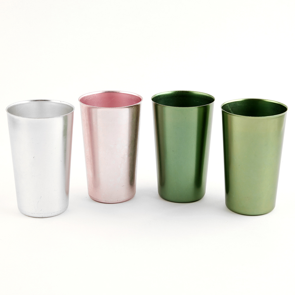 Mid 20th Century Bascal Aluminum Tumblers and Hi-Jacs Sleeves