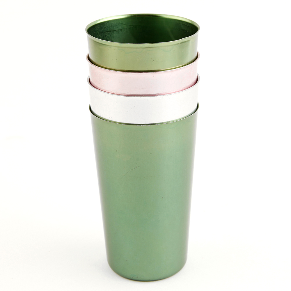 Mid 20th Century Bascal Aluminum Tumblers and Hi-Jacs Sleeves