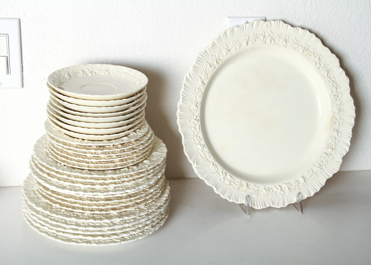 Wedgwood of Etruria & Barlaston Embossed Queensware Tea and Dinner Service