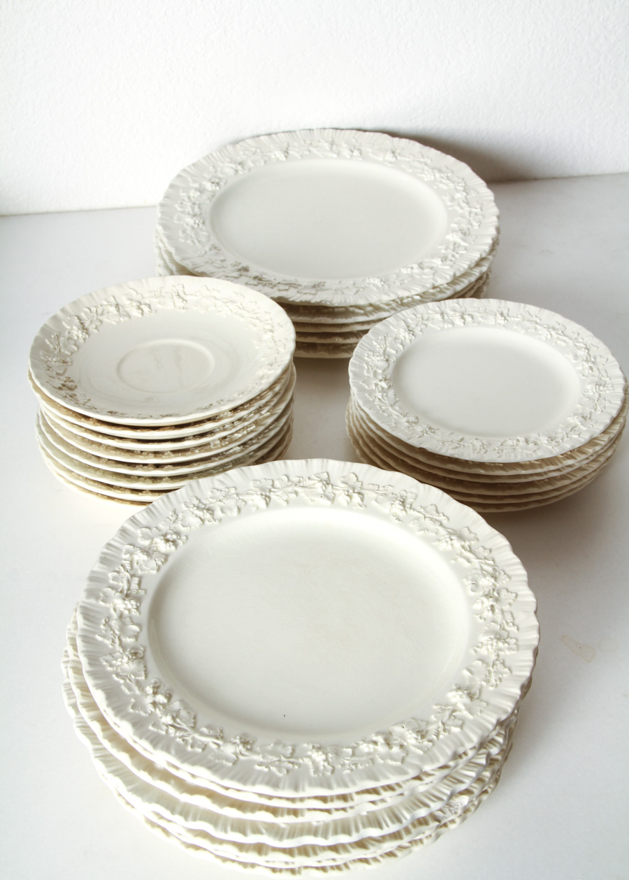 Wedgwood of Etruria & Barlaston Embossed Queensware Tea and Dinner Service