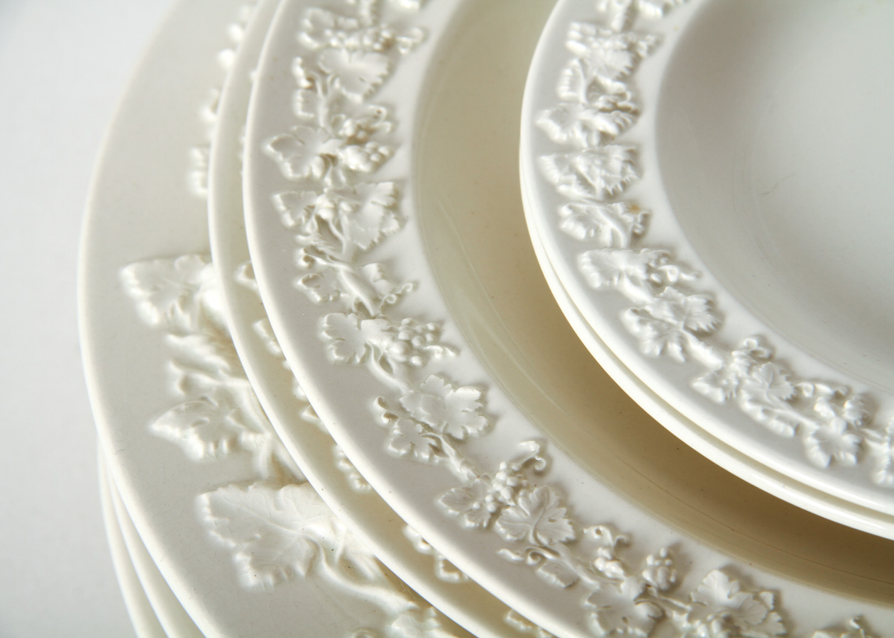 Wedgwood of Etruria & Barlaston Embossed Queensware Tea and Dinner Service