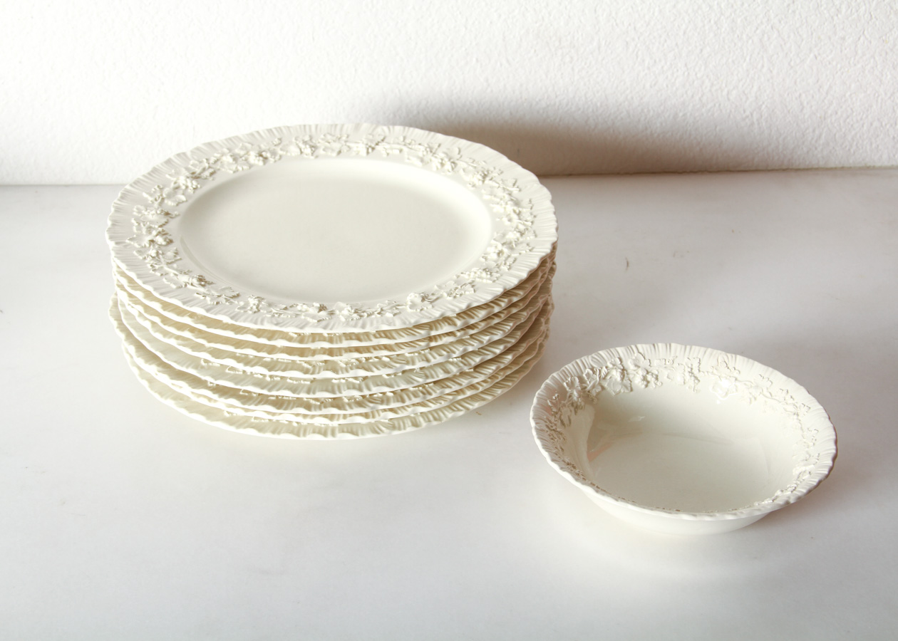 Wedgwood of Etruria & Barlaston Embossed Queensware Tea and Dinner Service