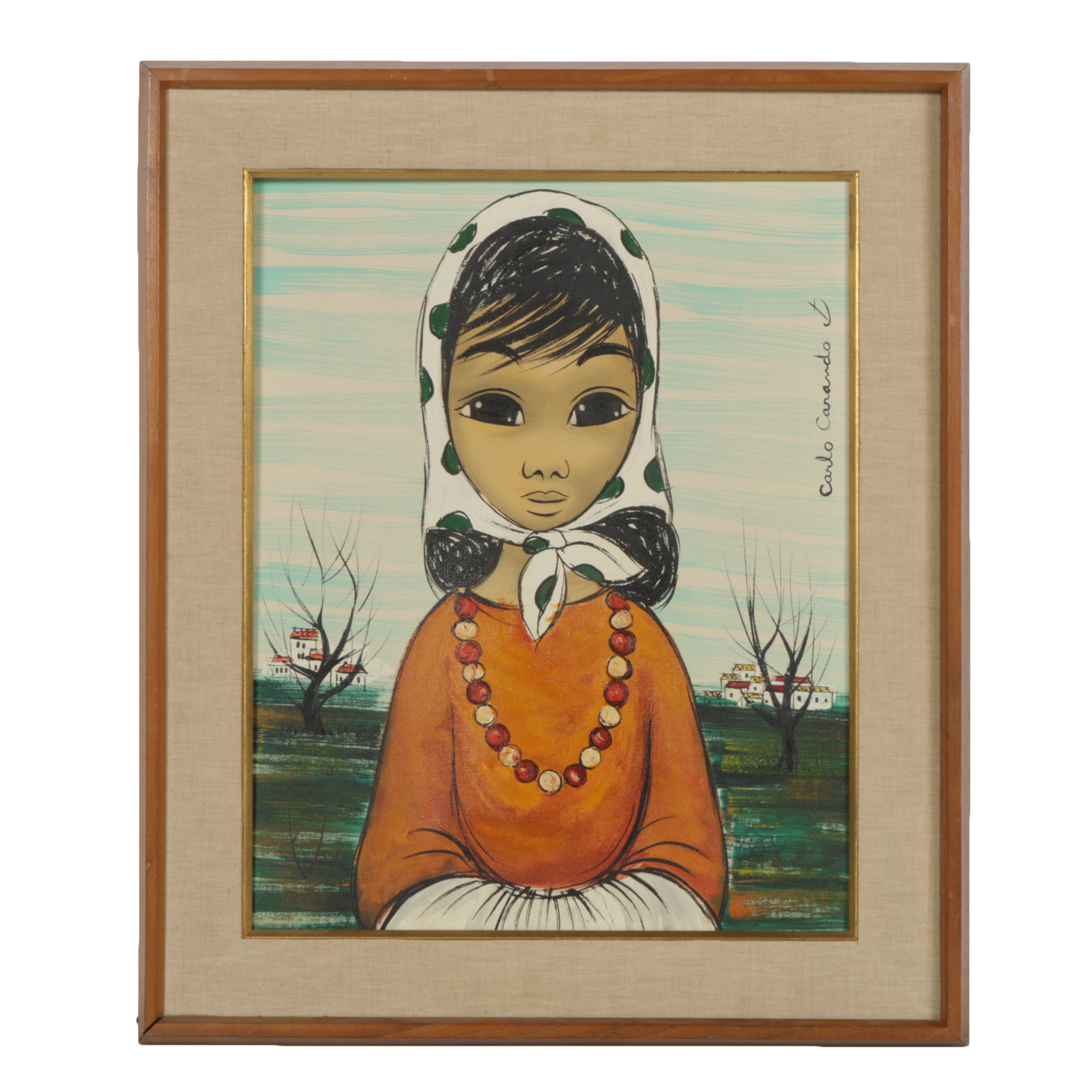 Original Signed Carlo Carando Oil Painting on Canvas