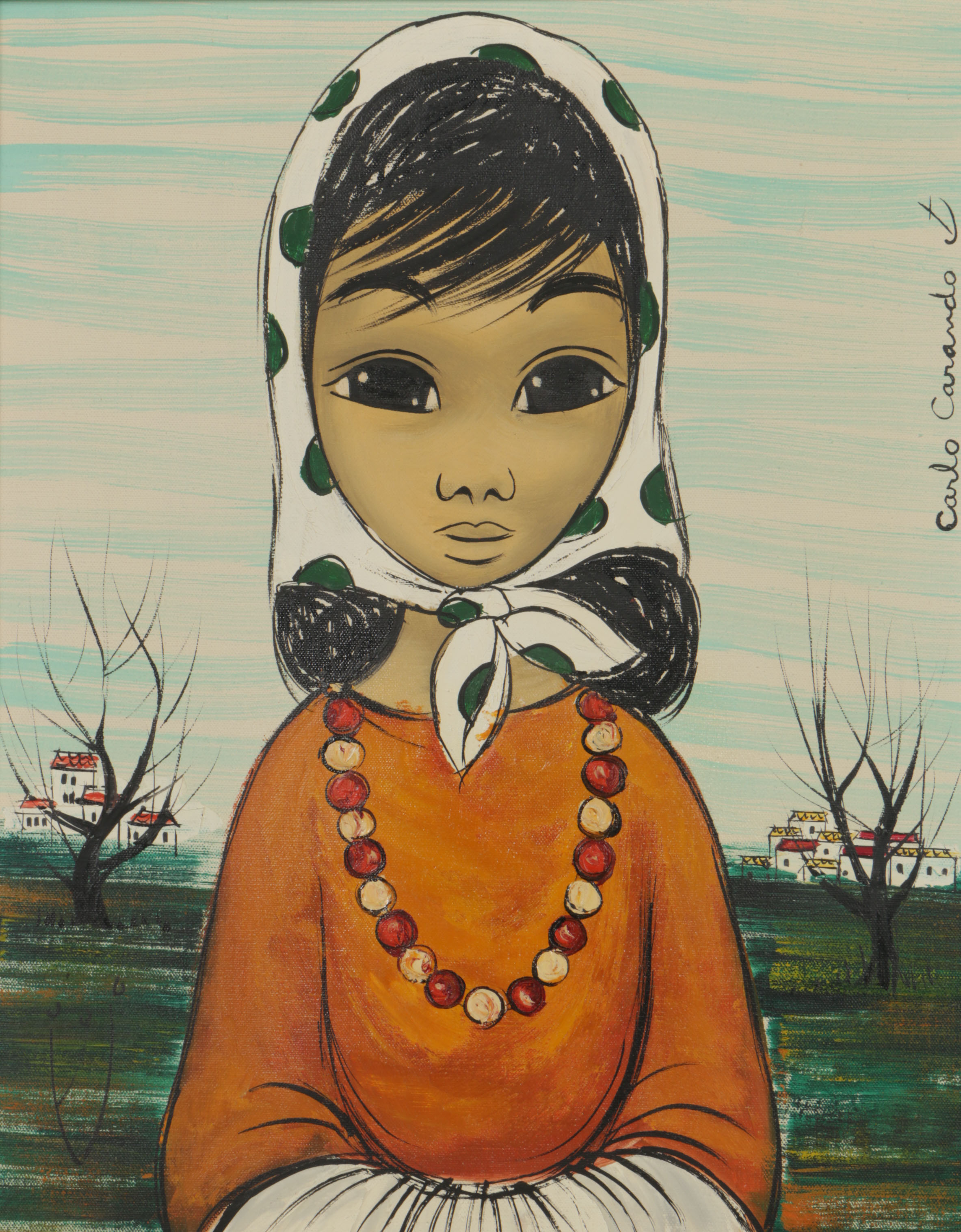 Original Signed Carlo Carando Oil Painting on Canvas